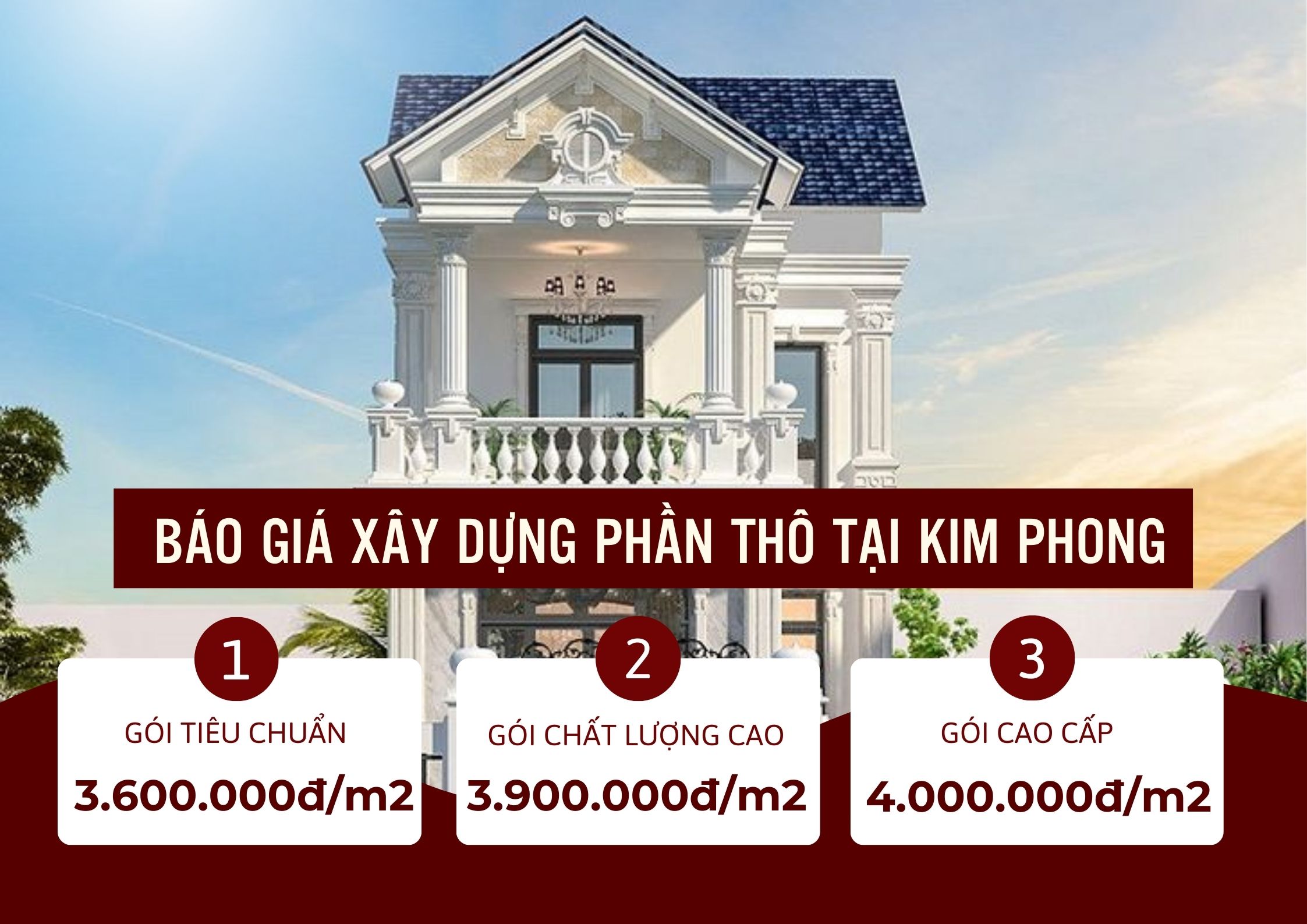 Đơn giá xây dựng phần thô mới nhất 2025